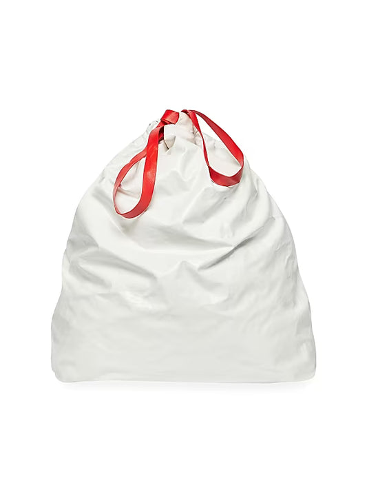 Balenciaga AW22 White Leather Trash Bag