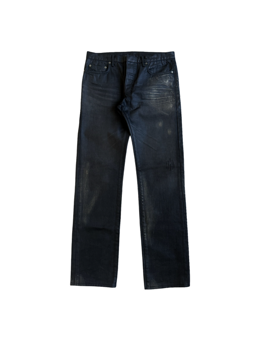 Dior Homme SS07 Gold Dust Waxed Clawmark Jeans