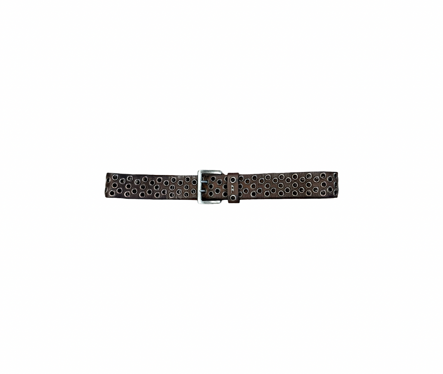 Diesel Distressed Leather Eyelet Belt