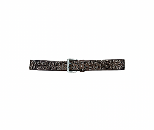 Diesel Distressed Leather Eyelet Belt