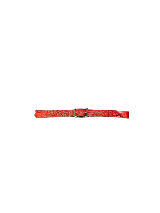 Vintage Red Crocodile Belt