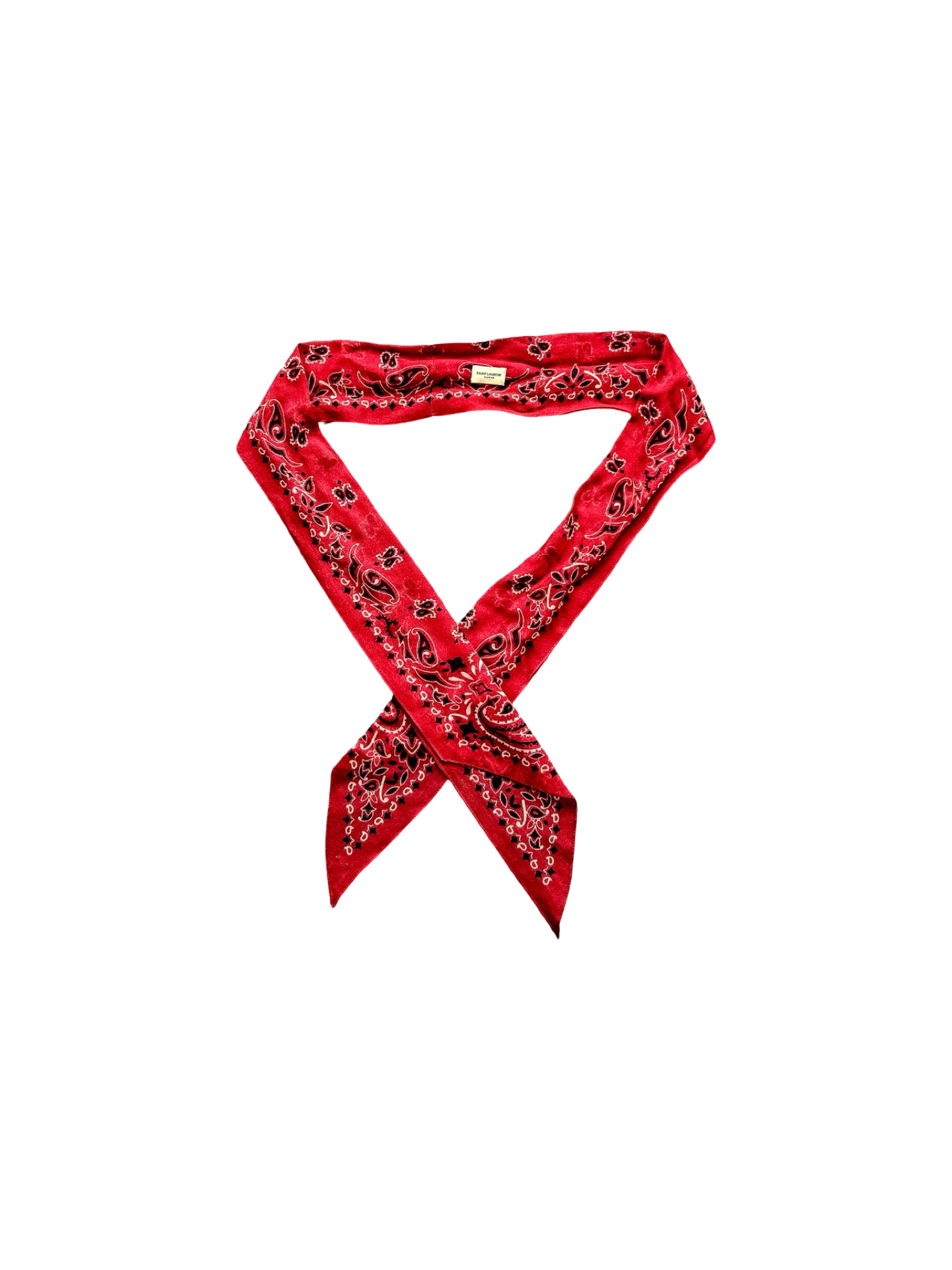 Saint Laurent by Hedi Slimane Red Bandana Scarf