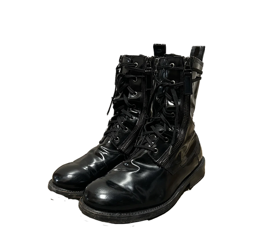 Balmain AW10 Patent Leather Combat Boots