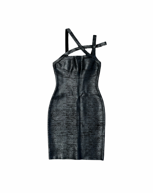 Herve Leger Metallic Bandage Dress