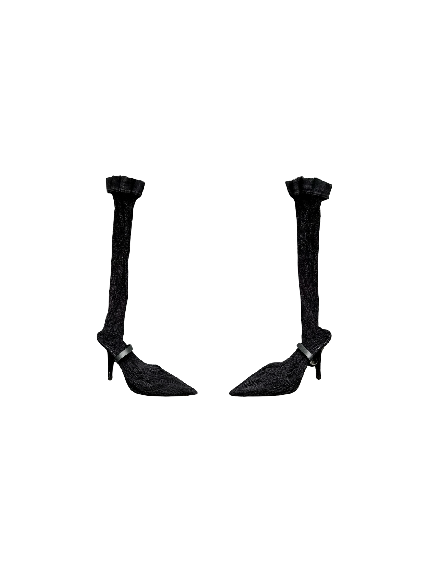 Helmut Lang SS02 Fishnet Over the Knee Heels