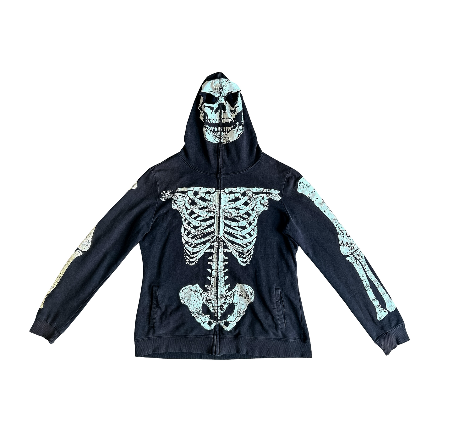 VIntage Skeleton Full Zip Hoodie