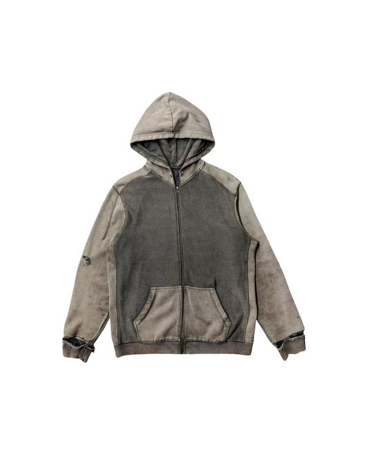 Vintage 80's Distressed Zip Up Hoodie