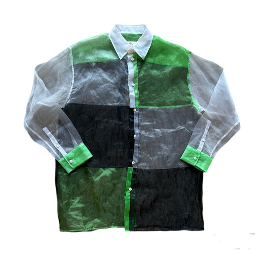 Maison Margiela SS19 Mesh Colorblock Shirt