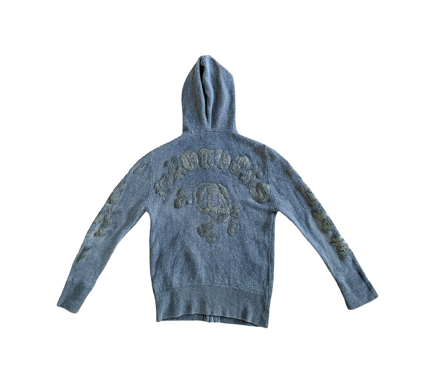 Great China Wall Leather Patch Cashmere Hoodie