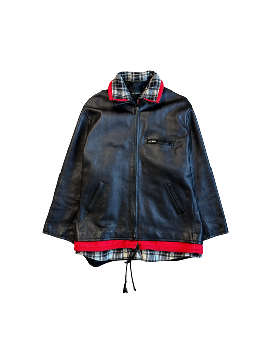 Balenciaga AW18 Triple Layered Leather Jacket