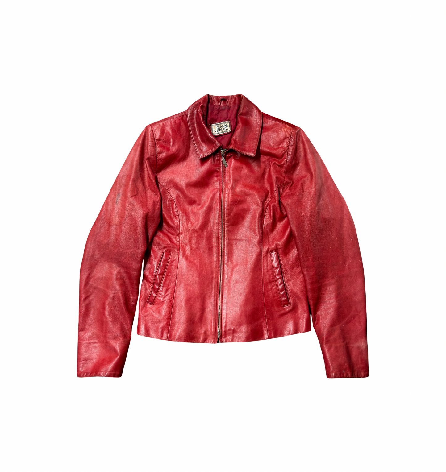 Gianni Versace SS01 Distressed Leather Jacket