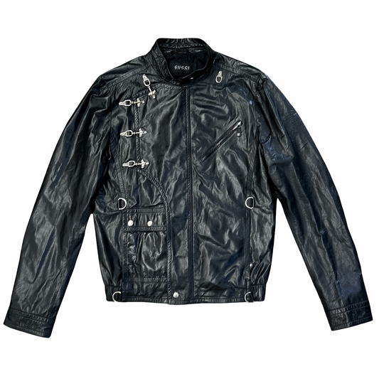 Gucci 2000's Bondage Leather Jacket