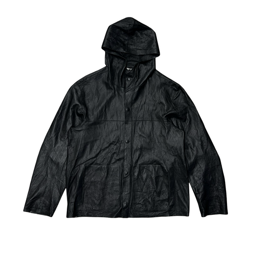 Vintage Italian Hooded Leather Jacket