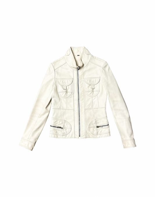 Vintage Multi Pocket Leather Jacket