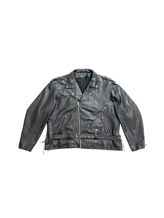 Vintage Oversized Leather Biker Jacket