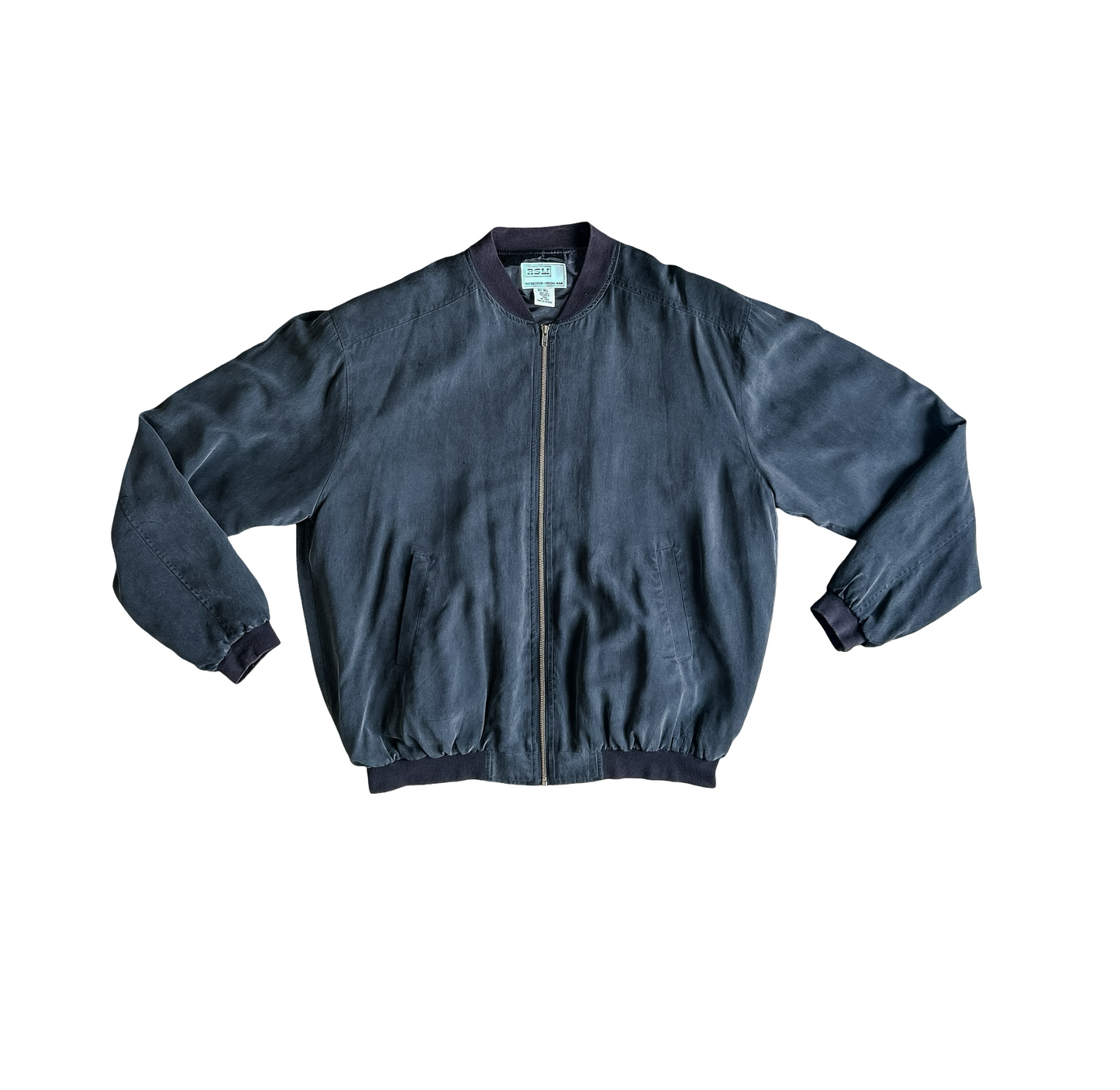 Vintage Silk Shoulder Padded Bomber Jacket
