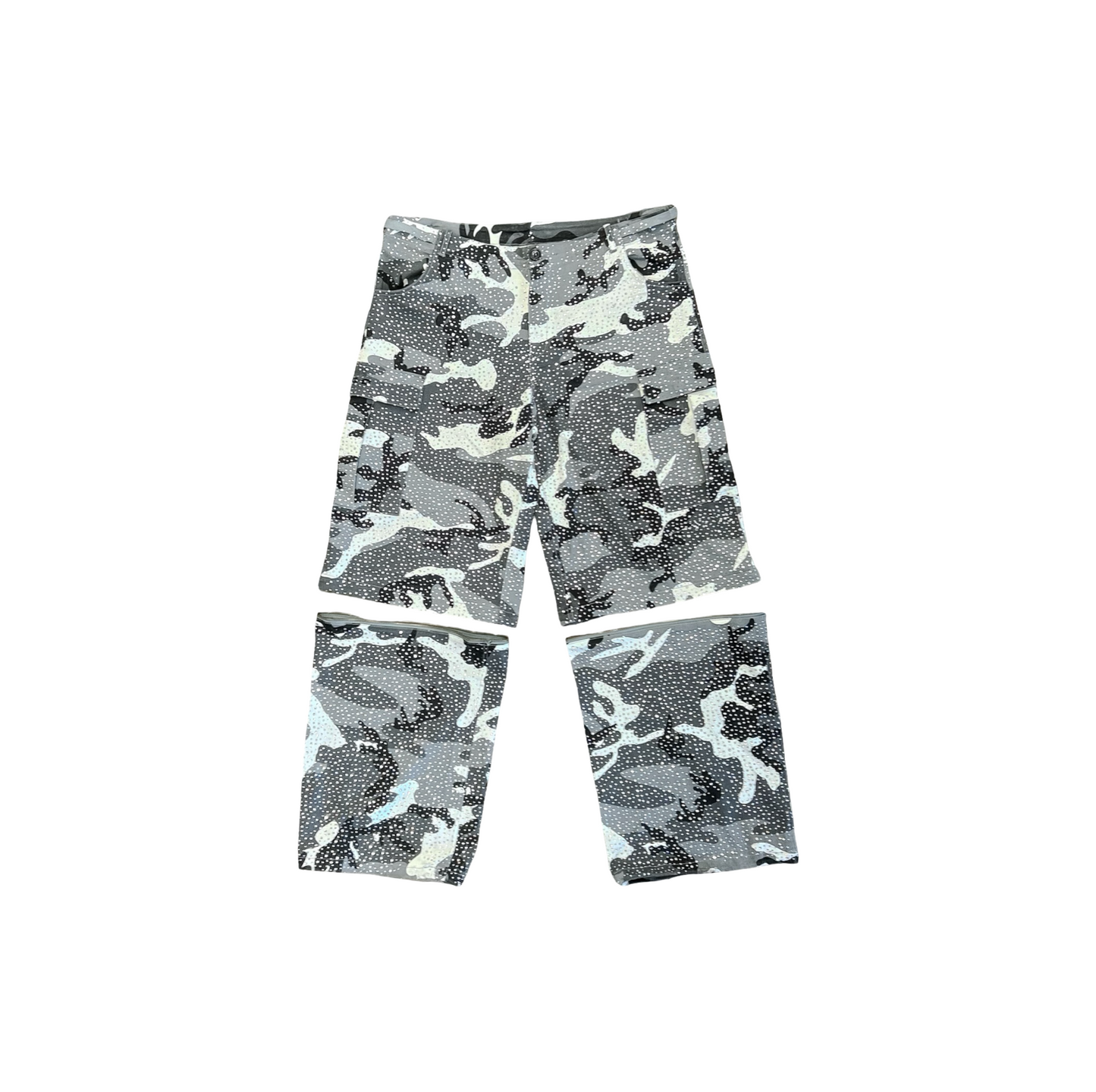 NGO Bust Down Snow Camo Zip Off Cargo Pants