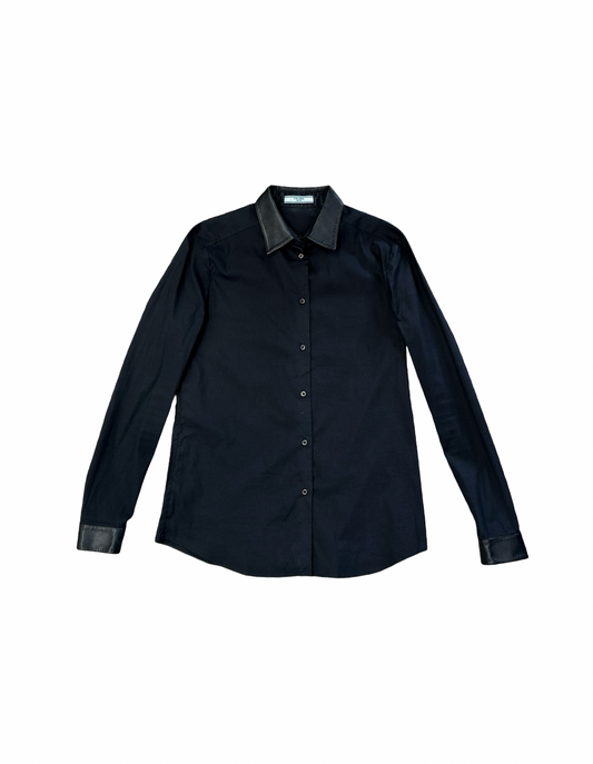 Prada Leather Trim Shirt