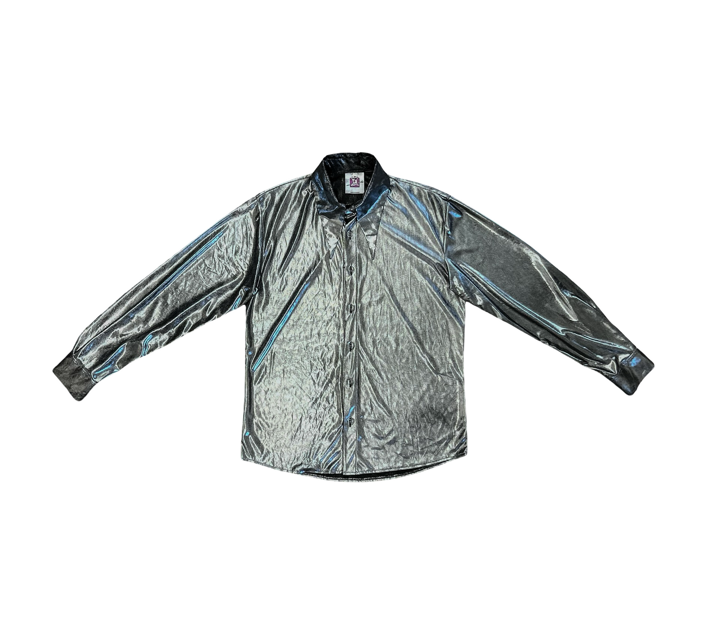 Vintage Metallic Abstract Collar Shirt
