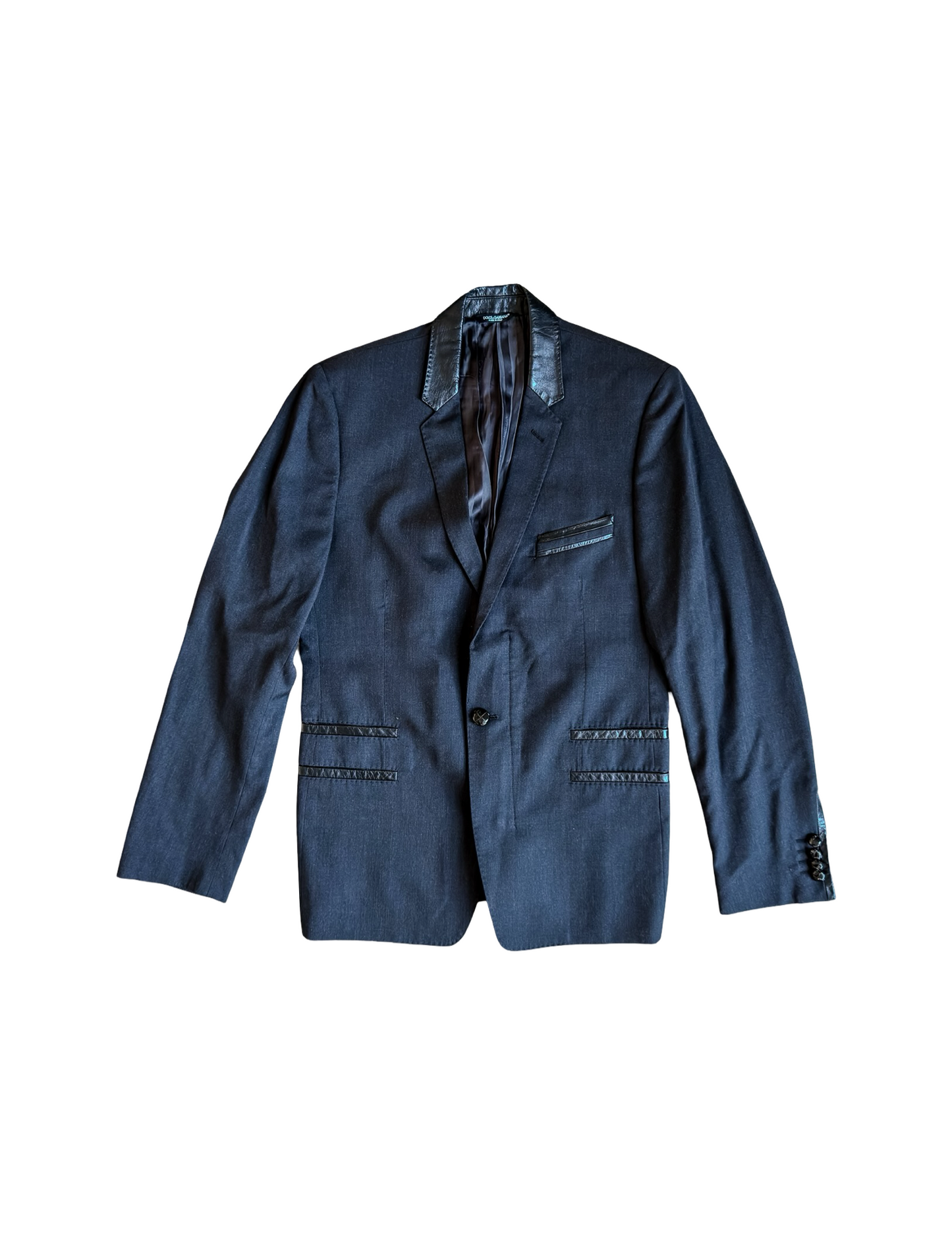 Dolce & Gabbana Vintage Leather Trim Blazer