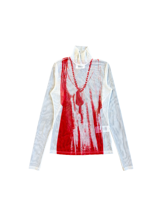 Maison Margiela MM6 AW22 Trompe L'oiel Mesh Top