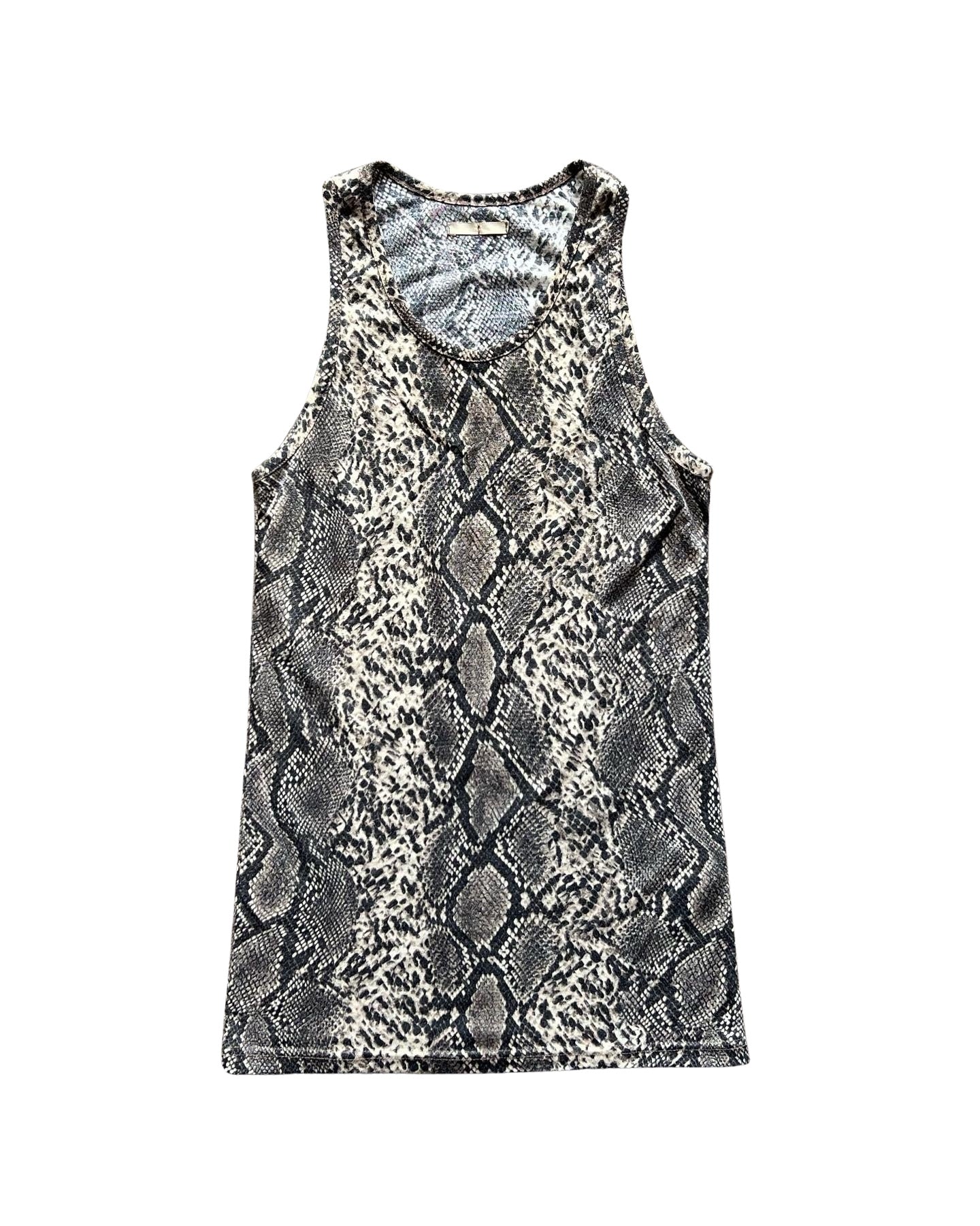 Vintage Snakeskin Print Tank Top