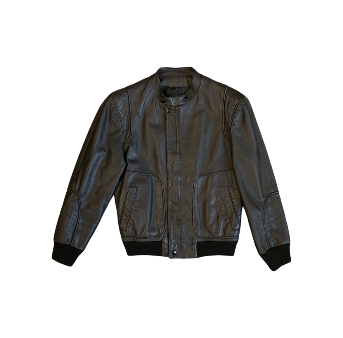 Gucci 80's Cropped Leather Bomber Jacket