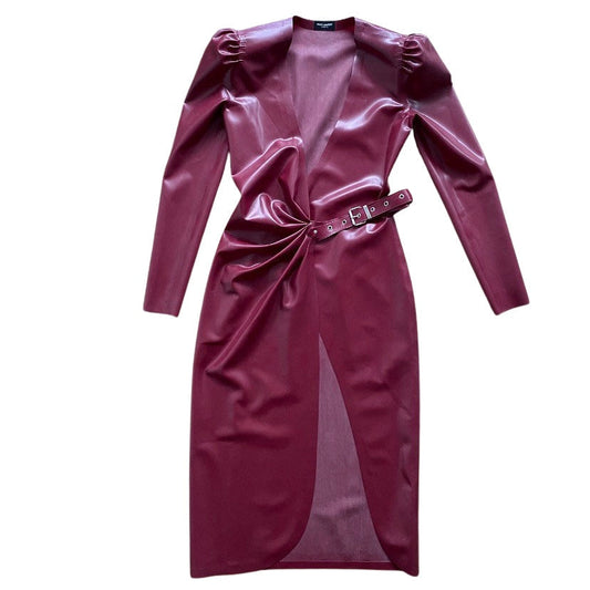 Saint Laurent AW20 Latex Wrap Dress