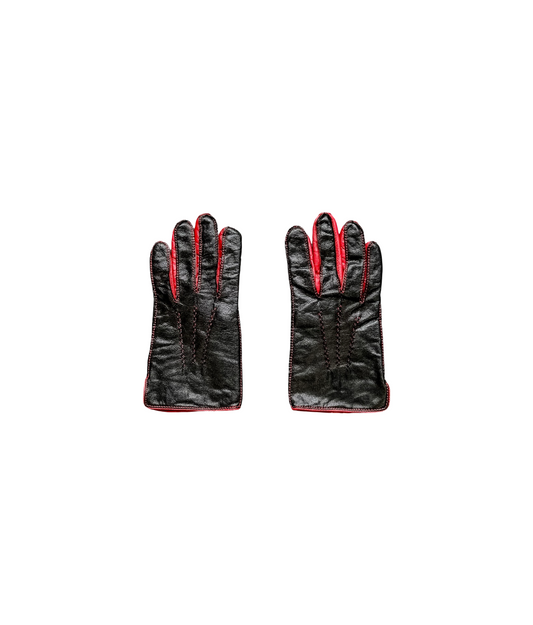 Vintage Contrast Leather Gloves