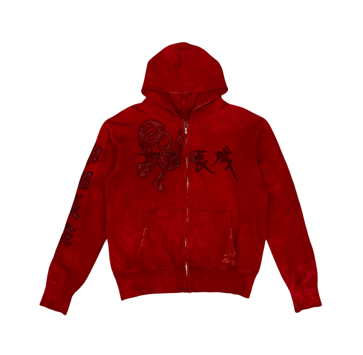 Vintage Great China Leather Patchwork Hoodie