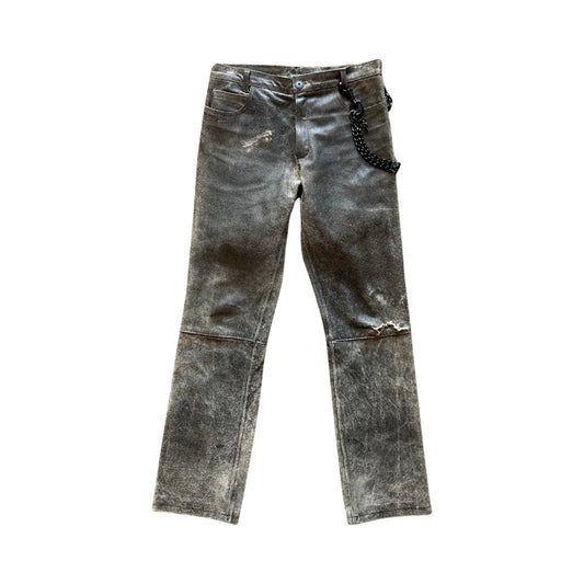 Raf Simons AW02 Distressed Leather Pants